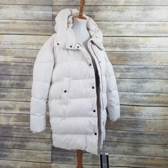Zara Jackets & Coats Nwt Zara White High Neck Long Puffer Down Coat